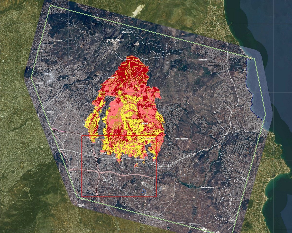 Φρίκη: 126(!) μέχρι τώρα τα καμένα σπίτια από την φωτιά στην Πεντέλη - Στάχτη 27.817 στρέμματα (Χάρτες Copernicus)