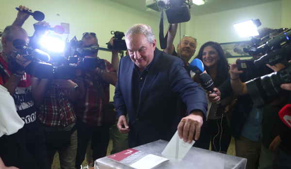 Ψήφισε στη Θεσσαλονίκη ο Κώστας Καραμανλής