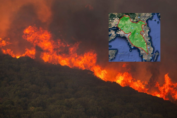Φωτιά στον Έβρο: Στις φλόγες για 14η μέρα η Δαδιά - Η έκταση που θα είχε καεί στην Αττική (χάρτης)