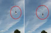 Σκηνές σοκ: Κάνει bungee jumping και σπάει το σκοινί