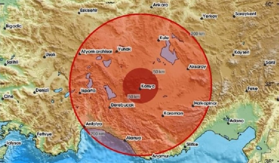 Σεισμός 5 Ρίχτερ στο Ικόνιο της Τουρκίας