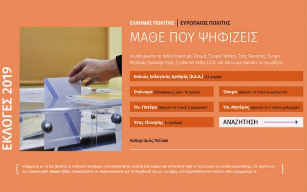 Εκλογές 2019: Σε λειτουργία η εφαρμογή του «Μάθε που ψηφίζεις» του ΥΠΕΣ