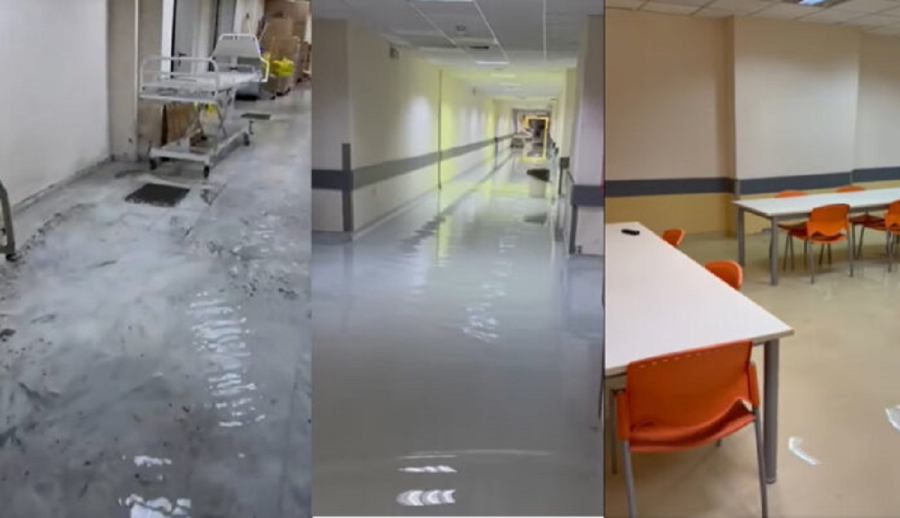 Απίστευτες εικόνες από το νοσοκομείο του Βόλου - Πλημμύρισαν τα υπόγεια και η τραπεζαρία