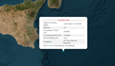 Σεισμός τώρα ανοιχτά της Σικελίας