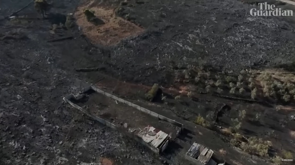 Κουβαράς: Στάχτη χιλιάδες στρέμματα δάσους - Βίντεο drone του Guardian