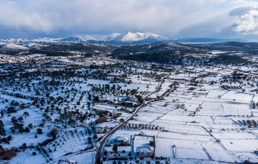 Δύσκολες ώρες στην Εύβοια: Χιόνια πάνω από ένα μέτρο και διακοπές ρεύματος
