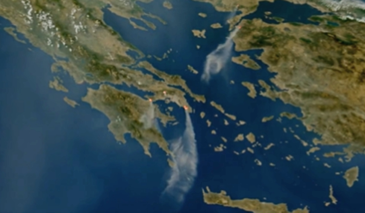 Φωτιά: Δορυφορικό time-lapse από τα πύρινα μέτωπα στην Ελλάδα