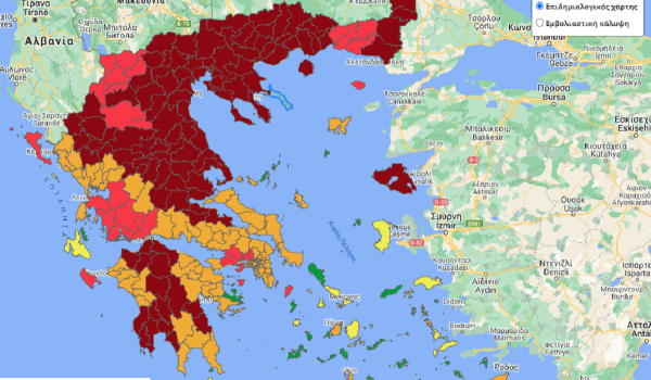 Κορονοϊός: Αυτός είναι ο νέος χάρτης - Στο «βαθύ κόκκινο» η μισή Ελλάδα