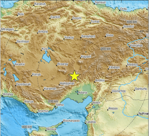 Σεισμός τώρα στην κεντρική Τουρκία