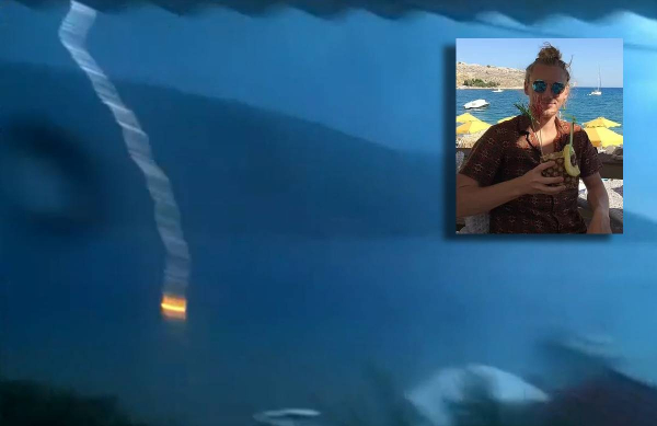 Ρόδος: Συγκλονιστικό βίντεο, η στιγμή που ο κεραυνός σκοτώνει τον 26χρονο Σκοτ Σέντον