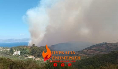 Ανεξέλεγκτη η φωτιά στα Κύθηρα - Ενισχύθηκαν οι πυροσβεστικές δυνάμεις