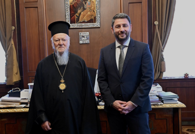 Ανδρουλάκης: Συναντήθηκε με τον Οικουμενικό Πατριάρχη Βαρθολομαίο