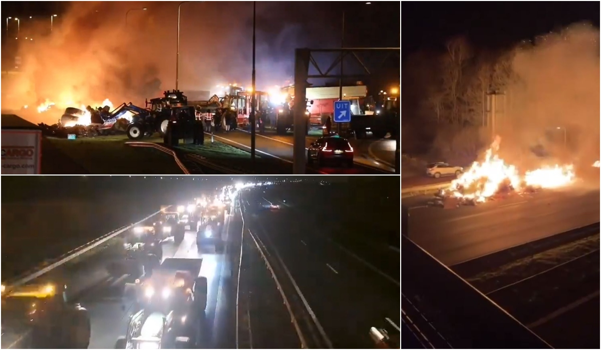 Στα «κάγκελα» και οι αγρότες της Ολλανδίας με μπλόκα και φωτιές στους δρόμους (Βίντεο)