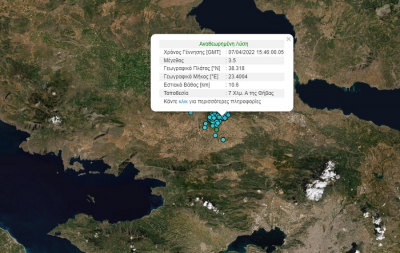 Νέος σεισμός 3.5 Ρίχτερ στη Θήβα