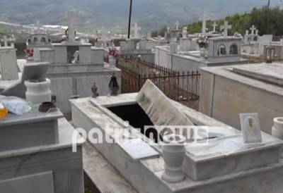 Ζαχάρω Ηλείας: Οι θυελλώδεις άνεμοι άνοιξαν τους τάφους