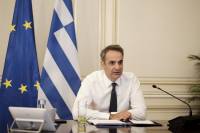 Ο Μητσοτάκης ενημερώνει τους πολιτικούς αρχηγούς για τις εξελίξεις στην Αν. Μεσόγειο