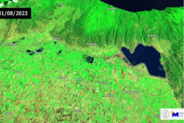 Λίμνη Κάρλα: Ξεπέρασε την έκταση που είχε το 1962 - Δορυφορικές εικόνες