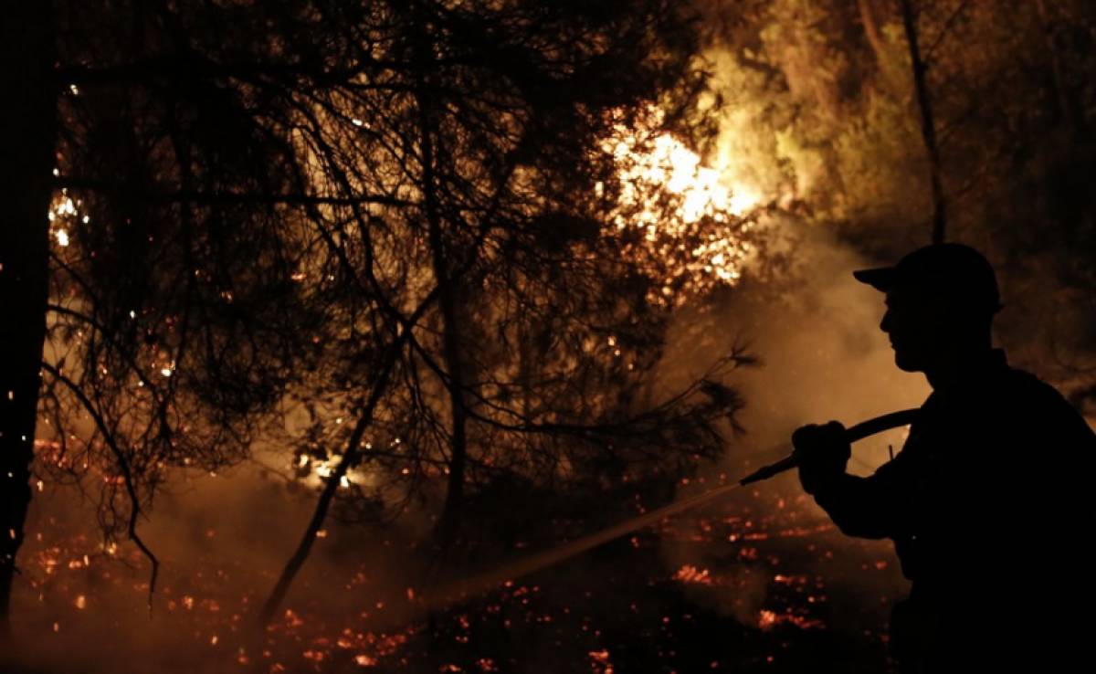 Φωτιά στη Λυκόβρυση κοντά στην Εθνική Οδό Αθηνών - Λαμίας
