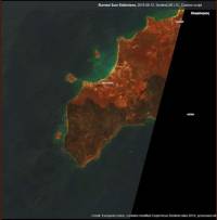 Ελαφόνησος: Οι δορυφορικές εικόνες δείχνουν το μέγεθος της καταστροφής από τη φωτιά