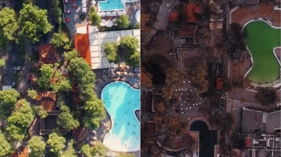 Συγκλονιστικό βίντεο: Το πριν και το μετά τη φωτιά στο Club Αγία Άννα στην Εύβοια