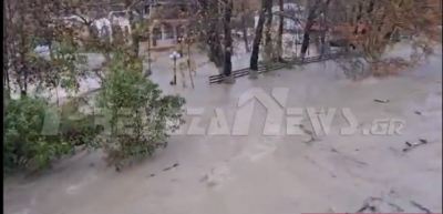 Κακοκαιρία στην Ήπειρο: Υπερχείλισε ο Αχέροντας - Πλημμύρα στο χωριό Γλυκή (video)