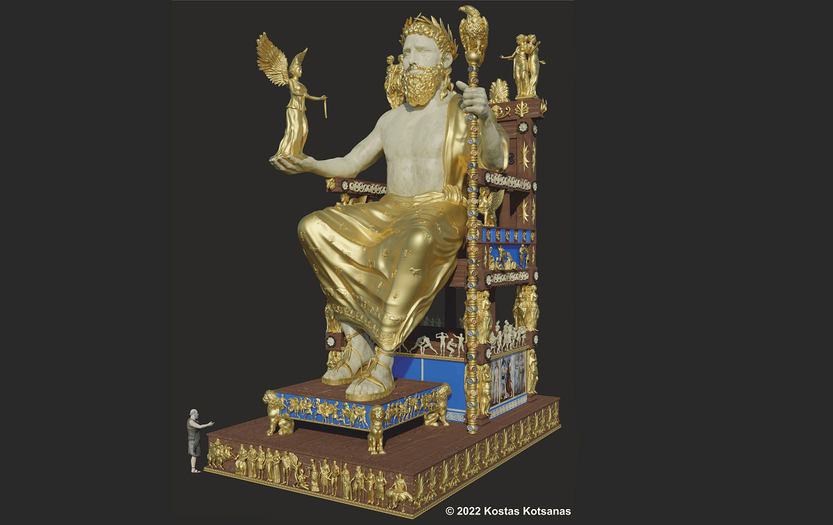 «Ξαναζωντάνεψε» το χρυσελεφάντινο άγαλμα του Δία στην Αρχαία Ολυμπία, μέσω της τεχνολογίας