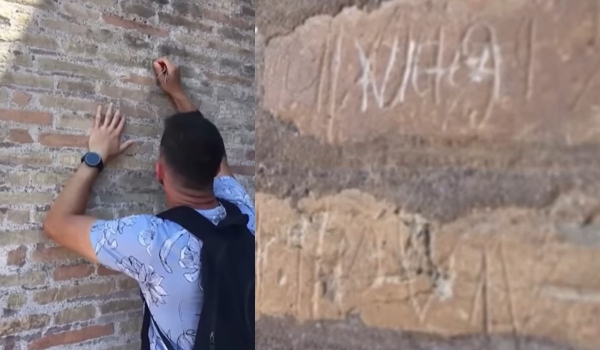 Ιταλία: Συγγνώμη ζήτησε ο τουρίστας που χάραξε το όνομά του στο Κολοσσαίο - «Δεν ήξερα ότι ήταν αρχαίο μνημείο»