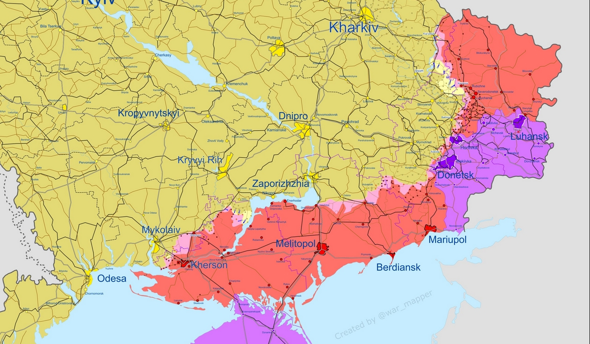 Ρωσικοί χάρτες δείχνουν πώς είναι τώρα το μέτωπο στην Ουκρανία