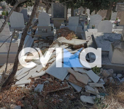 Εύβοια: Ασυνείδητοι κατέστρεψαν μνήματα σε νεκροταφείο