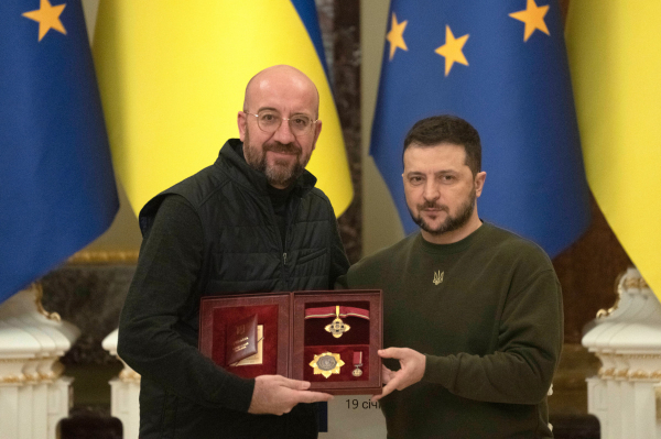 Ο Ζελένσκι υποδέχτηκε τον Πρόεδρο του Ευρωπαϊκού Συμβουλίου στο Κίεβο