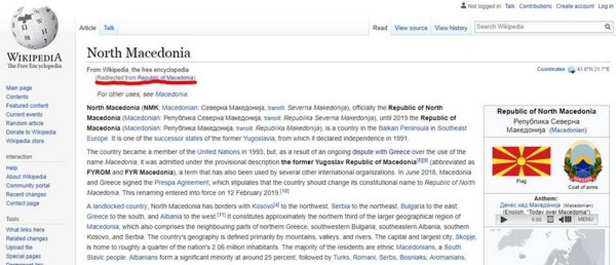 Wikipedia: Η αλλαγή σε «Βόρεια Μακεδονία»