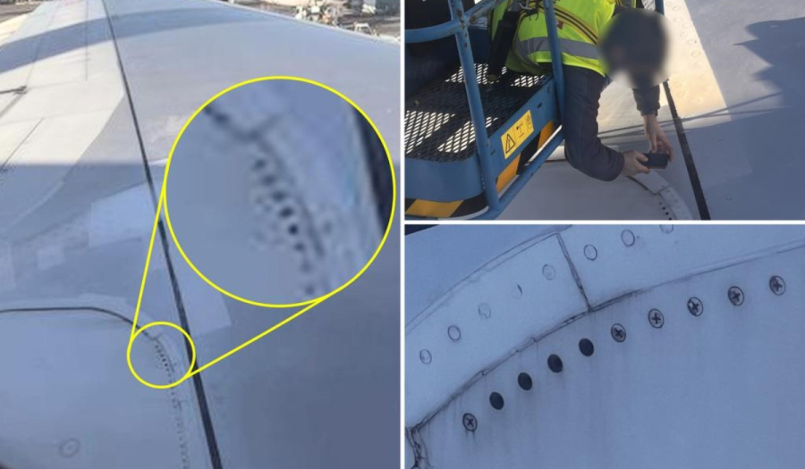 Τρόμος σε αεροσκάφος: Επιβάτης παρατήρησε ότι λείπουν βίδες από το φτερό λίγο πριν την απογείωση
