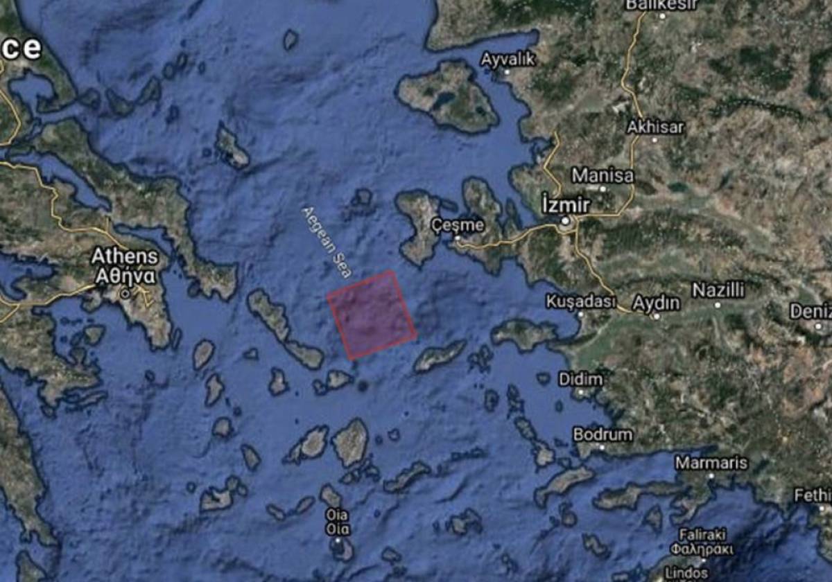 Οι Τούρκοι δέσμευσαν περιοχή για άσκηση στην καρδιά του Αιγαίου