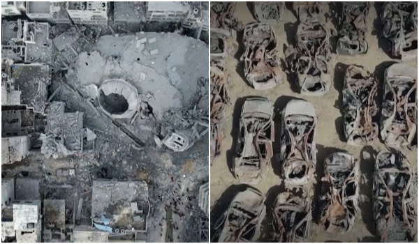 Απέραντο ερείπιο η Γάζα: Drone καταγράφει εικόνες Αποκάλυψης μετά από 100 μέρες πολέμου