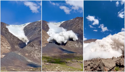 Βίντεο που κόβει την ανάσα: Τεράστια χιονοστιβάδα σκεπάζει τουρίστα την ώρα που την κατέγραφε