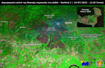 Δάσος Δαδιάς: Κάηκαν 19.500 στρέμματα παρθένου δάσους - Ανάλυση Αστεροσκοπείου Αθηνών / Meteo.gr