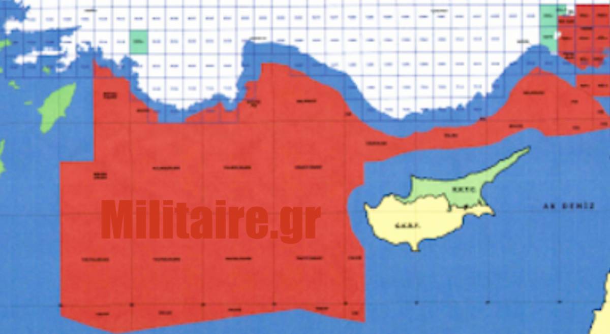 Αυτός είναι ο χάρτης των τουρκικών ερευνών μεταξύ Κρήτης - Κύπρου