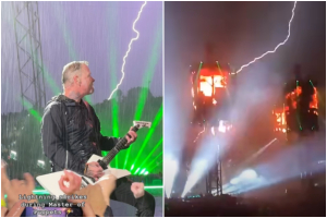 Επική στιγμή σε συναυλία των Metallica – Αστραπή ήρθε στην κατάλληλη στιγμή (Βίντεο)