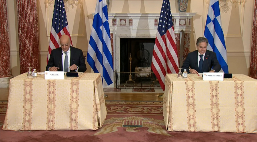 Ελλάδα - ΗΠΑ: Μπήκαν οι υπογραφές Δένδια - Μπλίνκεν για την αμυντική συμφωνία