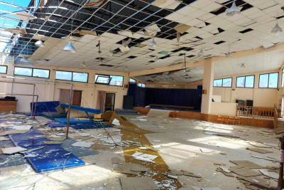 Σέρρες: Μεγάλες καταστροφές στην αίθουσα πολλαπλών χρήσεων του Βαλτερού