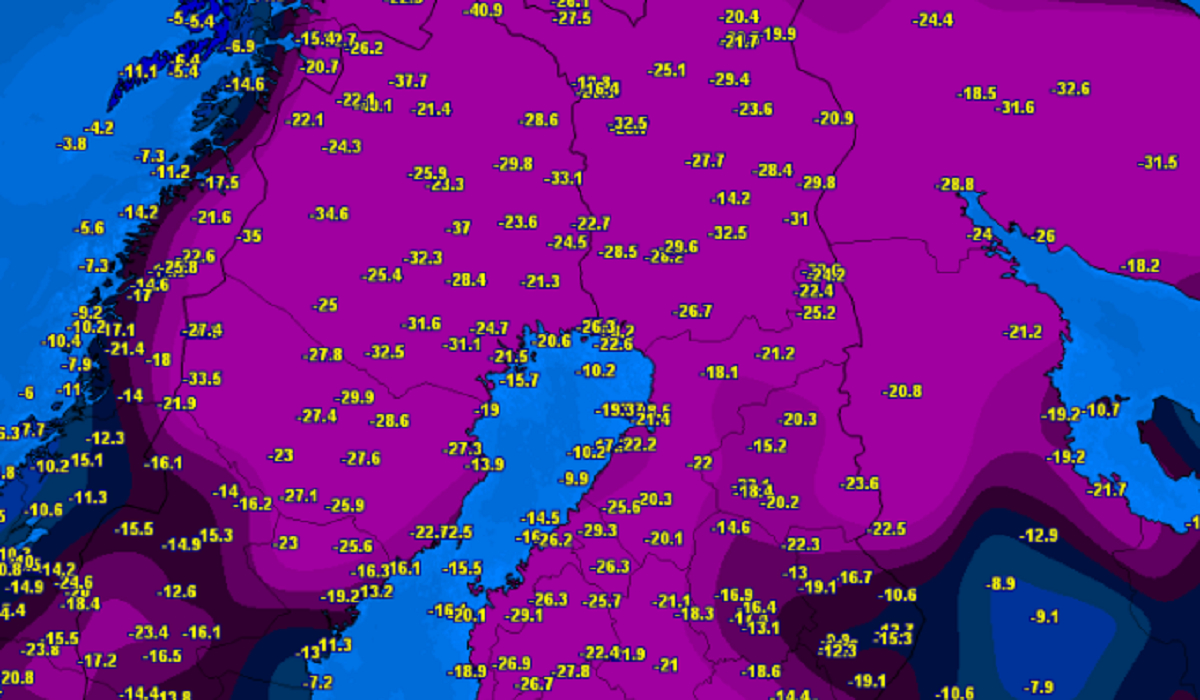 Ρεκόρ χαμηλής θερμοκρασίας στην Ευρώπη – Πού έδειξε το θερμόμετρο -41°C