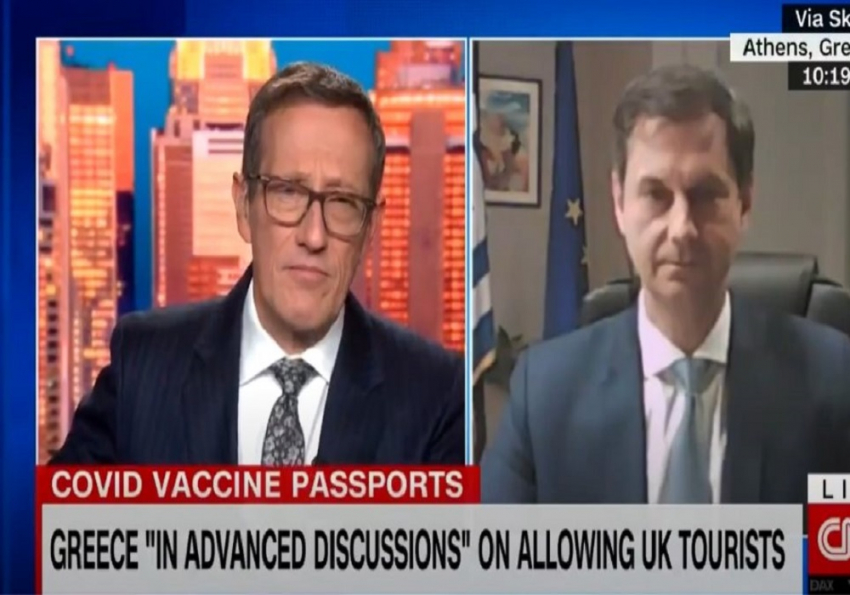 Θεοχάρης στο CNN: Το πιστοποιητικό εμβολιασμού είναι μέσον επιστροφής στην ελευθερία