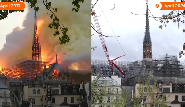 Παναγία των Παρισίων: Πώς είναι σήμερα 5 χρόνια μετά την καταστροφική πυρκαγιά - Πότε θα ανοίξει (βίντεο)