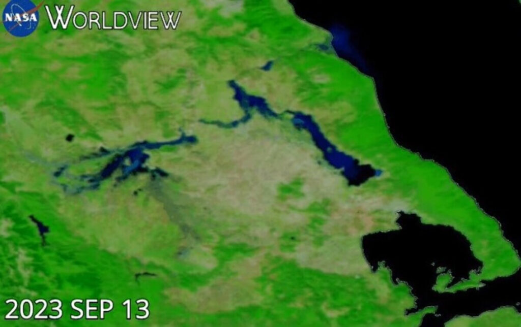 Λίμνη Κάρλα: Στην έκταση που είχε το 1962 μετά τη θεομηνία – Δορυφορικές εικόνες