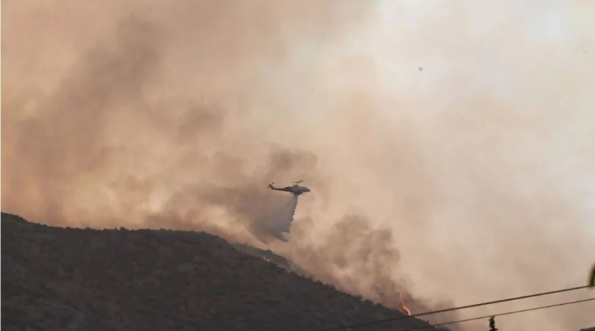 Φωτιά τώρα στην Κάρυστο – Επιχειρούν και εναέρια μέσα