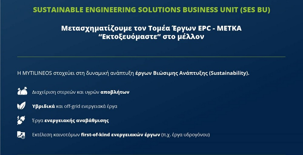 Η Mytilineos επενδύει στρατηγικά στο μέλλον της βιώσιμης ανάπτυξης