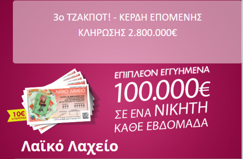 Κλήρωση Λαϊκό Λαχείο 22/10/2019: Δείτε εδώ τα αποτελέσματα