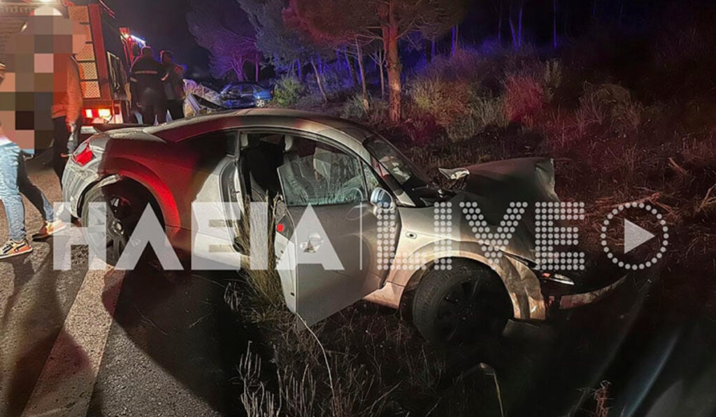 Τροχαίο με μετωπική στην Εθνική Πύργου – Κυπαρισσίας – Στο νοσοκομείο δύο γονείς και το παιδάκι τους