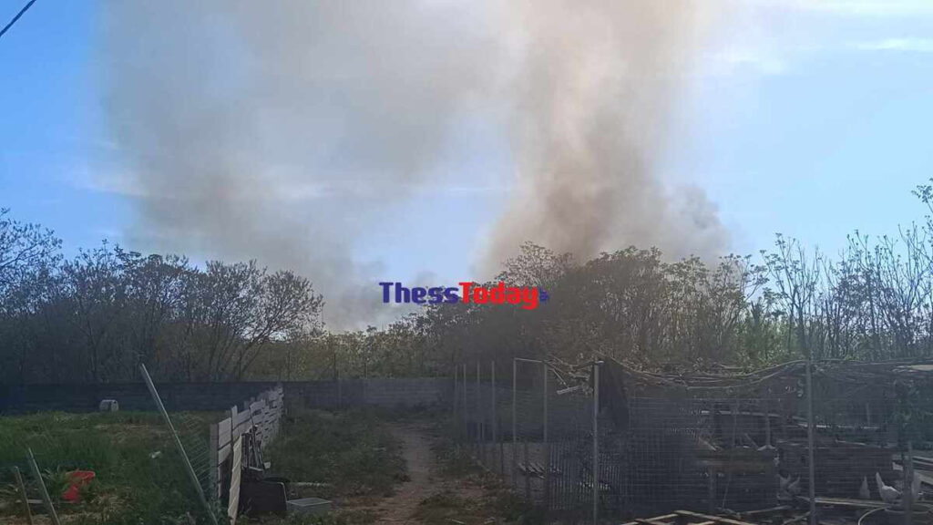 Συναγερμός για φωτιά στη Θεσσαλονίκη – Καίει κοντά σε βαγόνι του ΟΣΕ