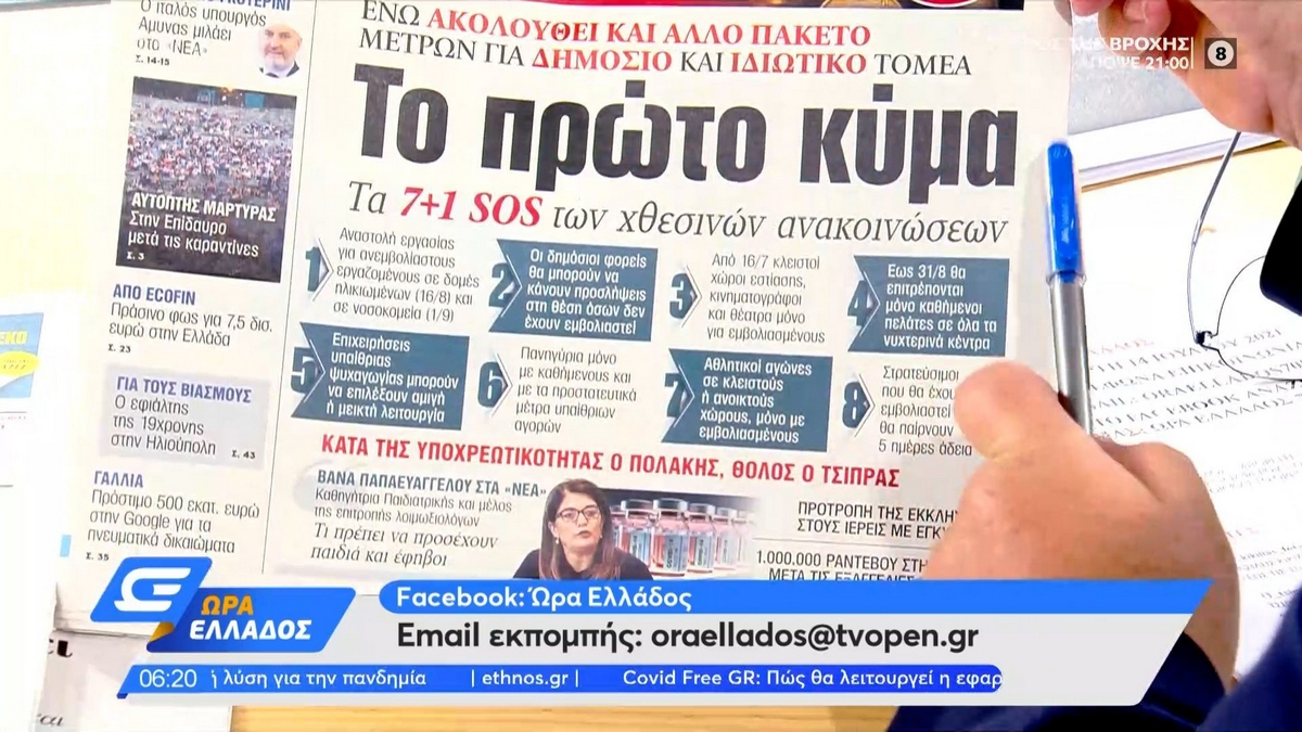 Τα πρωτοσέλιδα των εφημερίδων της Τετάρτης 14 Ιουλίου